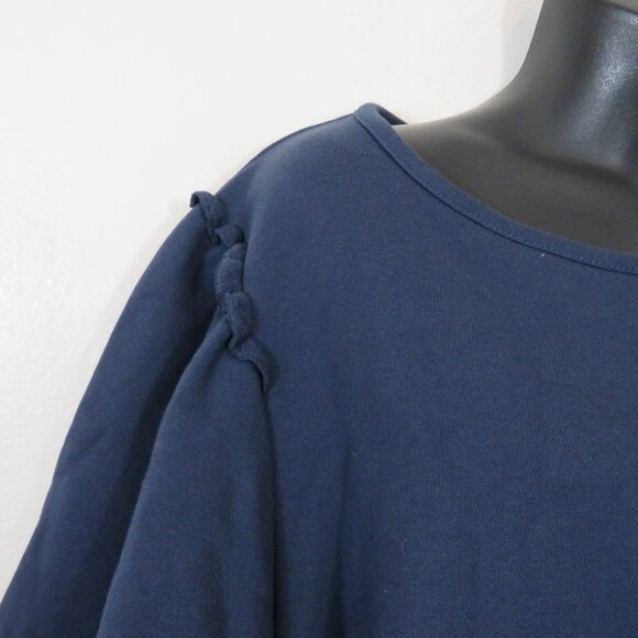 Anthropologie Eri + Ali size 3X Short Sleeve Sweatshirt Blue Ruffle Bell NEW - Picture 5 of 6